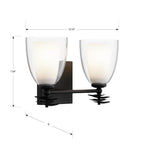 Minka-Lavery 10252-899 Dark Matte Black Elowen 13.25'' Wide 2-light Vanity Image 3