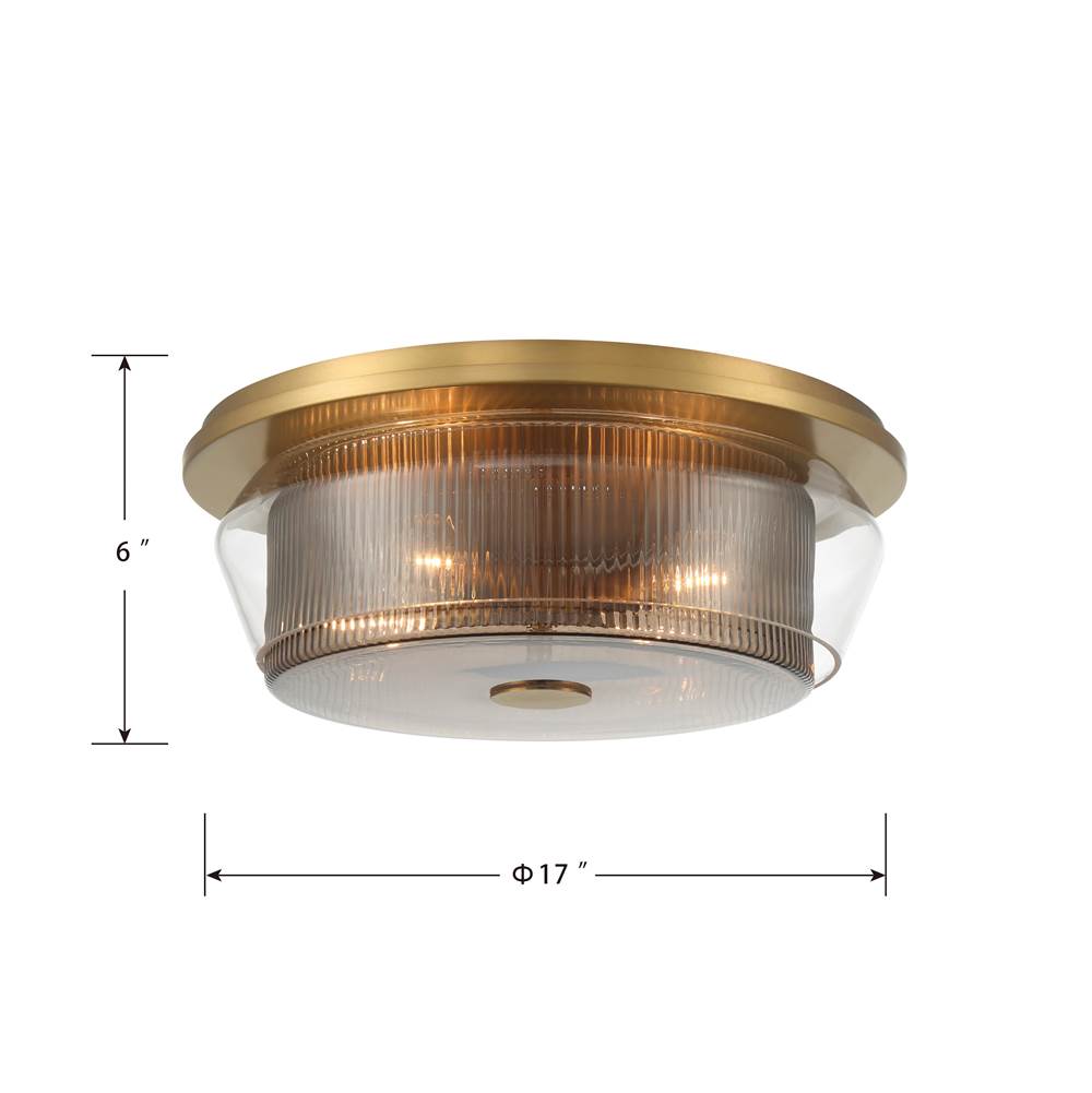 Minka-Lavery 14014-732 Legacy Brass Kiruna 17'' 4-light Flush Mount Image 3