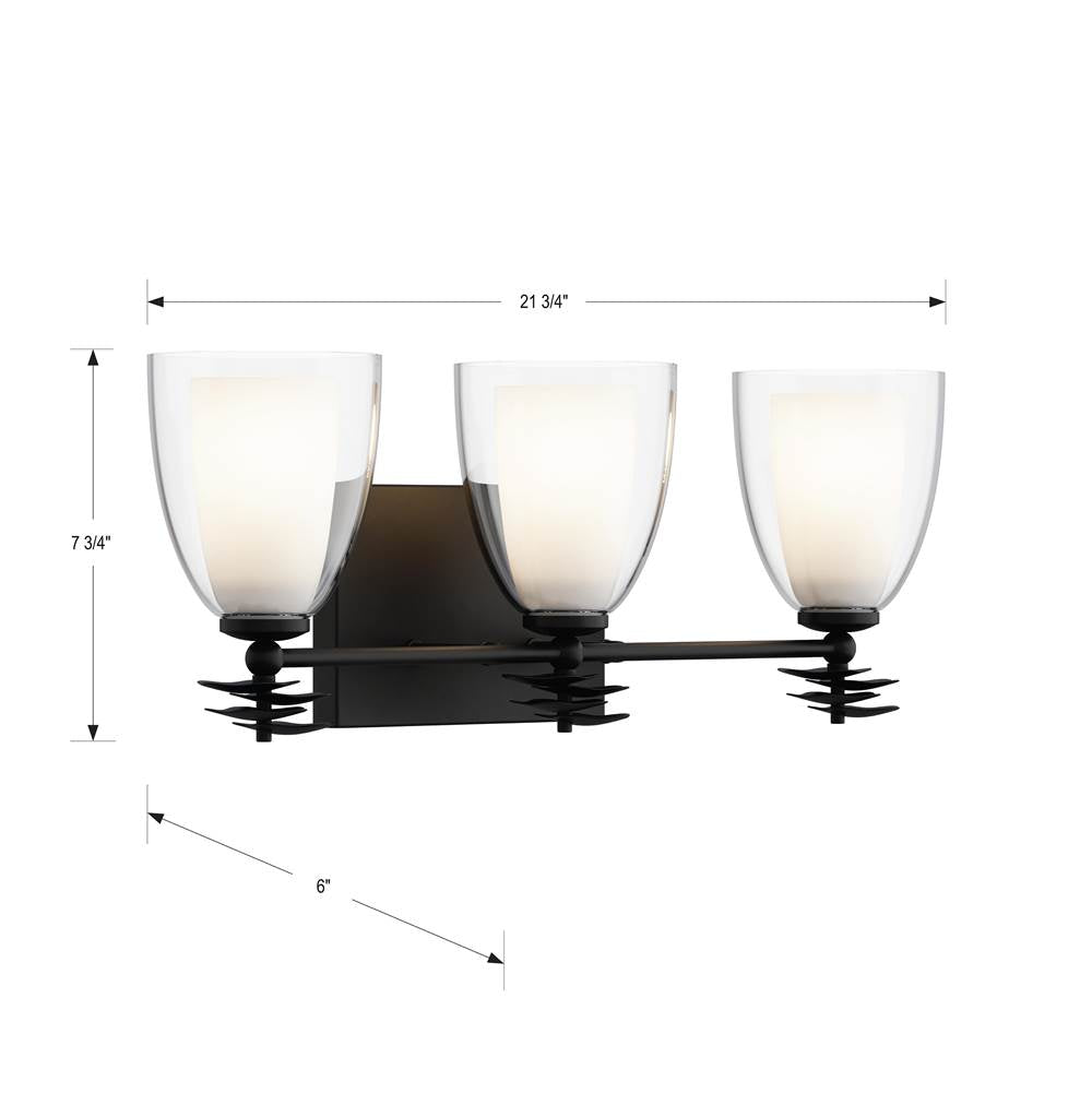 Minka-Lavery 10253-899 Dark Matte Black Elowen 21.75'' Wide 3-light Vanity Image 3