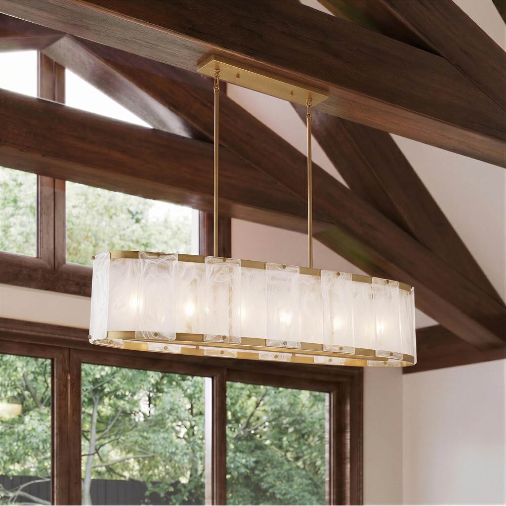 Minka-Lavery 3639-732 Legacy Brass Veil 48'' 6-light Linear Chandelier Image 2