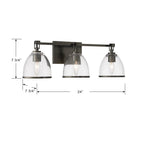 Minka-Lavery 15023-749 Rustic Gun Metal Wynnfrost 24'' Wide 3-light Vanity Image 3