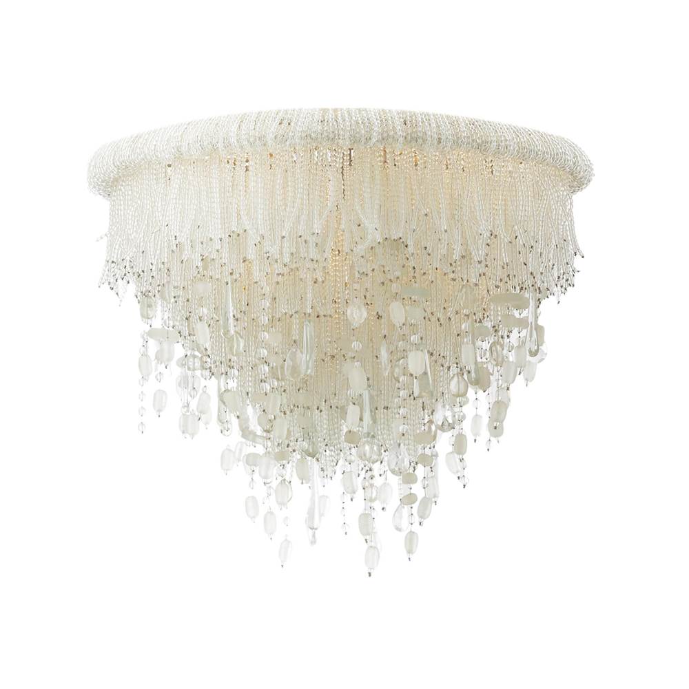 Metropolitan Lighting Crystal Reign Crystal Reign 15 In 3 Light Flush Mount With Glass Beads
