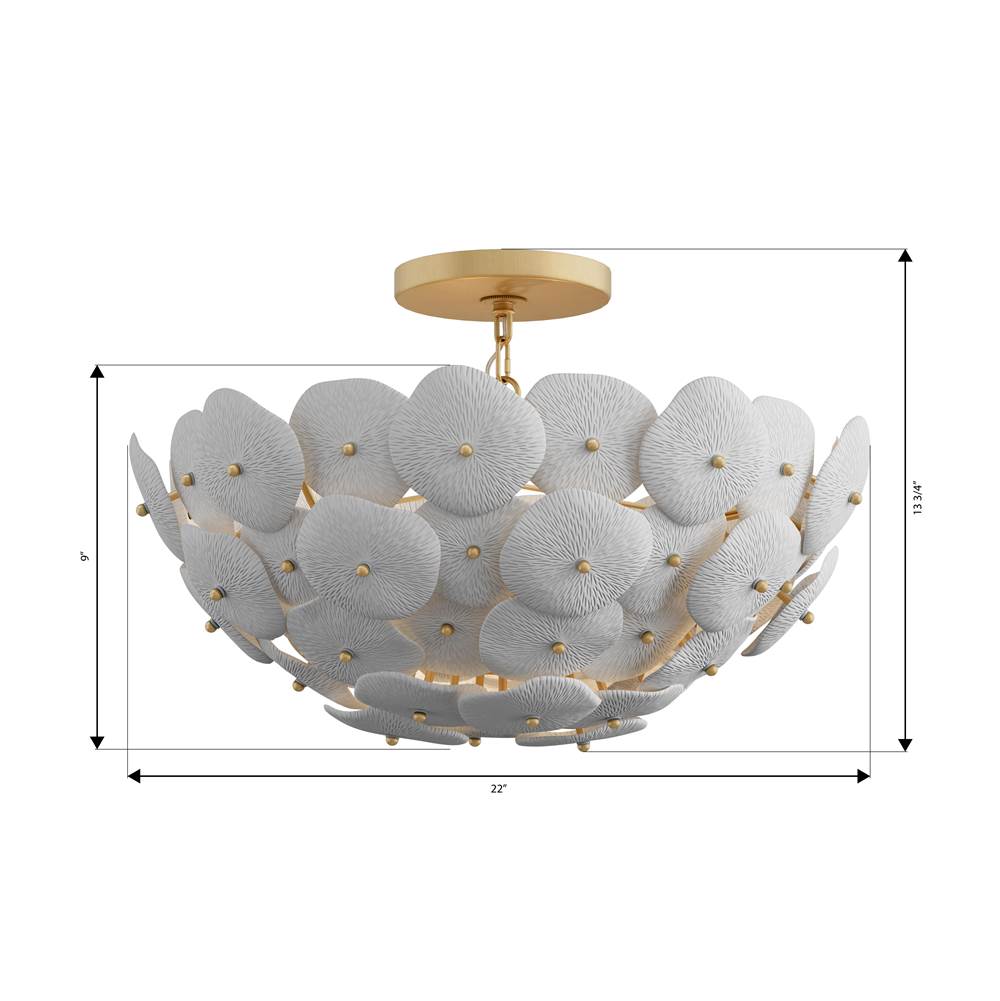 Metropolitan Lighting N1823-732 Legacy Brass Coastlyn 22'' 3-light Semi-flush Mount Image 2