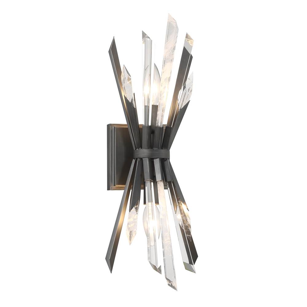 Metropolitan Lighting Elsa 2 Light Wall Sconce With Clear And Faux Rock Crystal