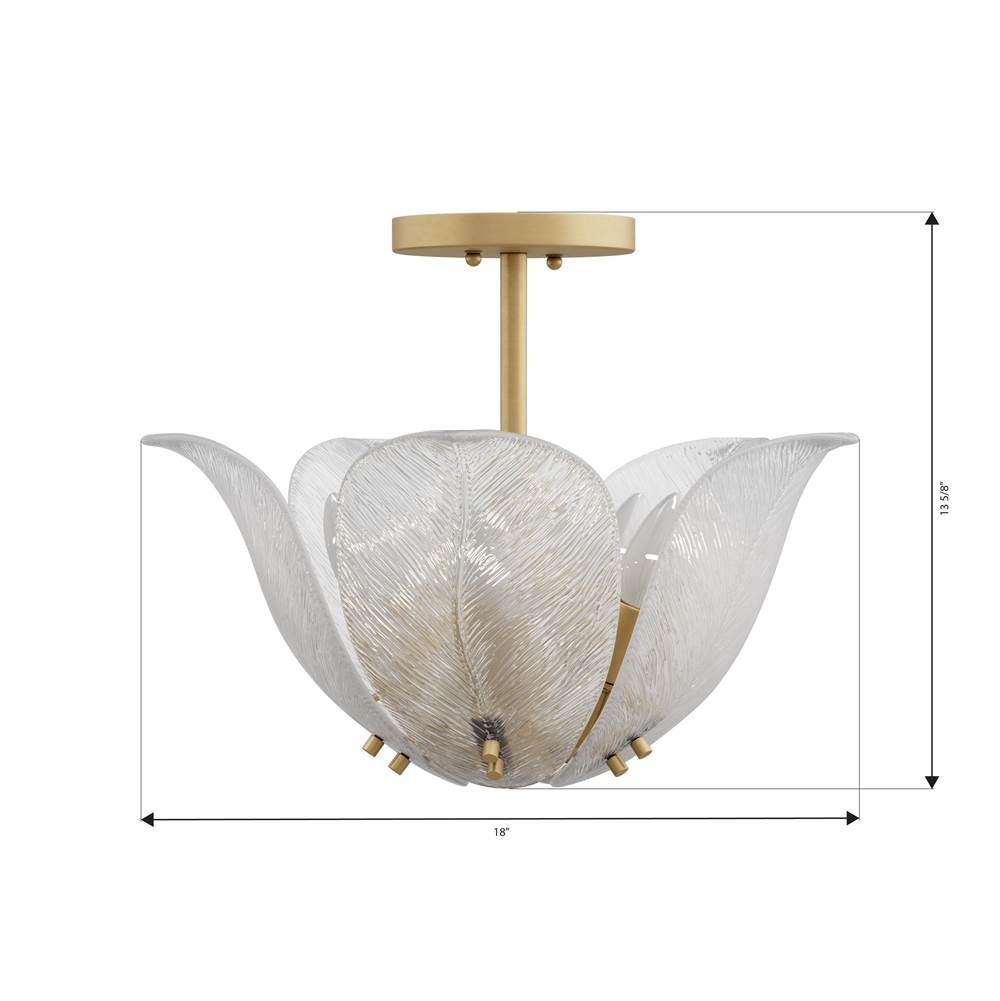 Metropolitan Lighting N2214-732 Legacy Brass Orchid 18'' 5-light Semi-flush Mount Image 2