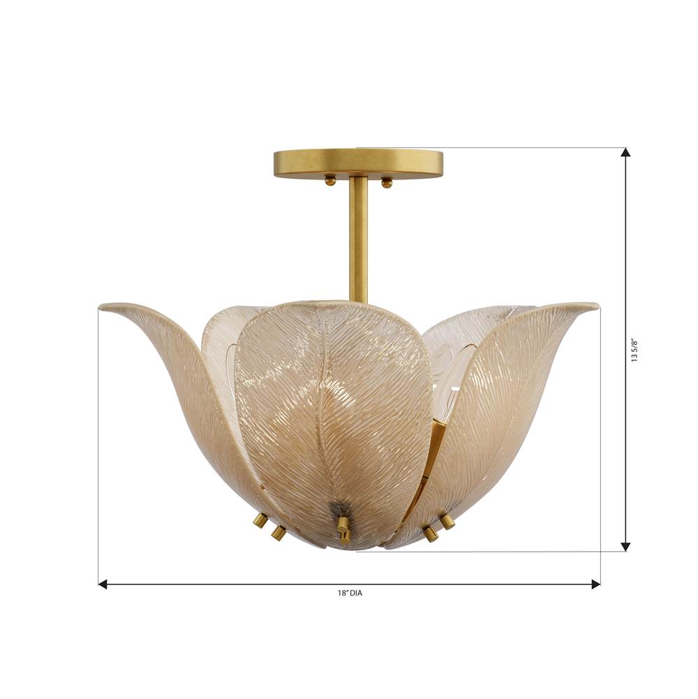 Metropolitan Lighting N2214-A-732 Legacy Brass Orchid 18'' 5-light Semi-flush Mount Image 2