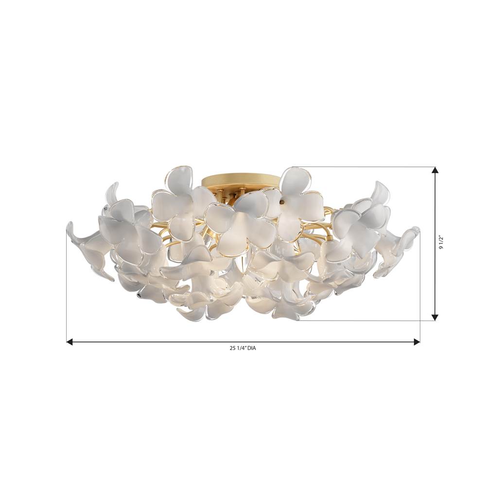 Metropolitan Lighting N2225-732 Legacy Brass Bloome 25.25'' 5-light Semi-flush Mount Image 2