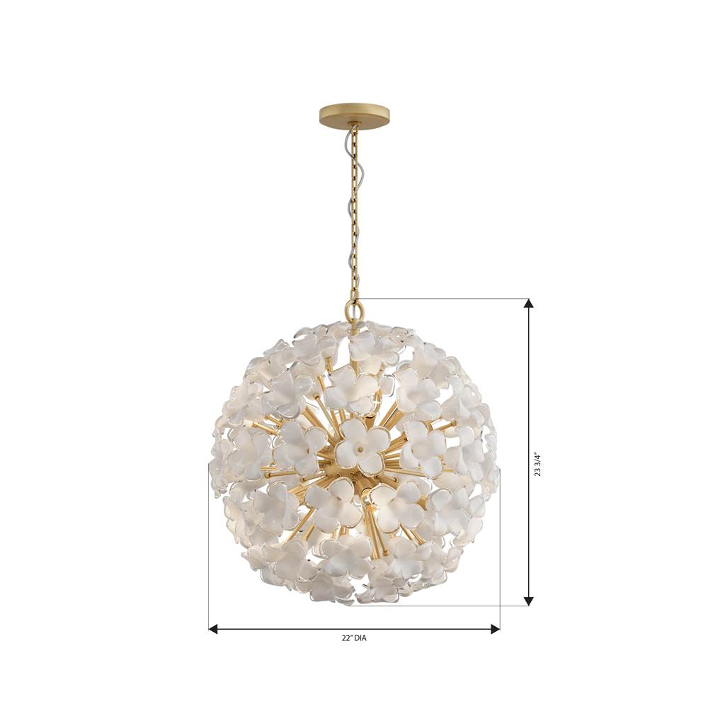 Metropolitan Lighting N2227-732 Legacy Brass Bloome 22'' 8-light Pendant Image 2