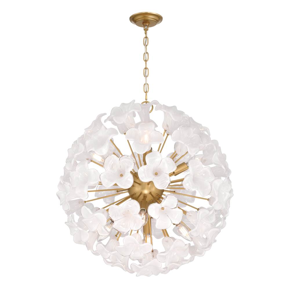 Metropolitan Lighting N2227-732 Legacy Brass Bloome 22'' 8-light Pendant Image 1
