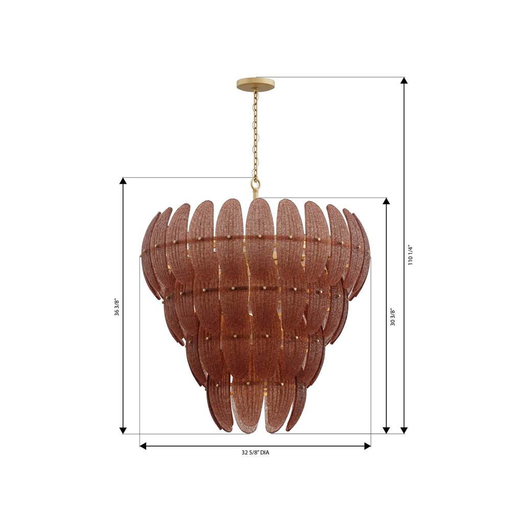 Metropolitan Lighting N2249-BR-732 Legacy Brass Marclaire 32.75'' 15-light Pendant Image 2
