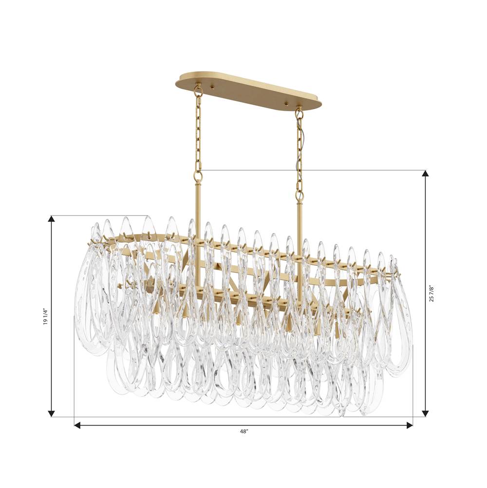 Metropolitan Lighting N3127-732 Legacy Brass Glassara 48'' 8-light Linear Chandelier Image 2
