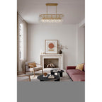 Metropolitan Lighting N3127-732 Legacy Brass Glassara 48'' 8-light Linear Chandelier Image 3