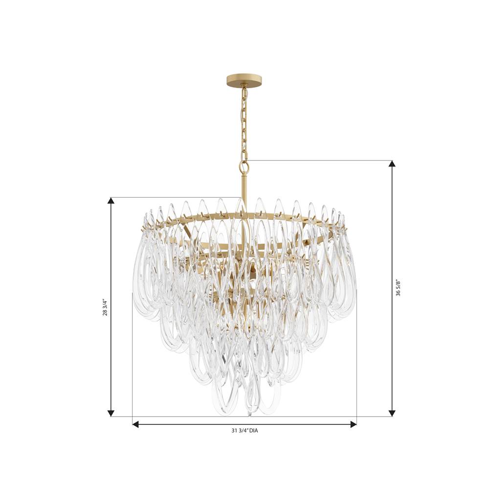 Metropolitan Lighting N3128-732 Legacy Brass Glassara 31.75'' 10-light Pendant Image 2