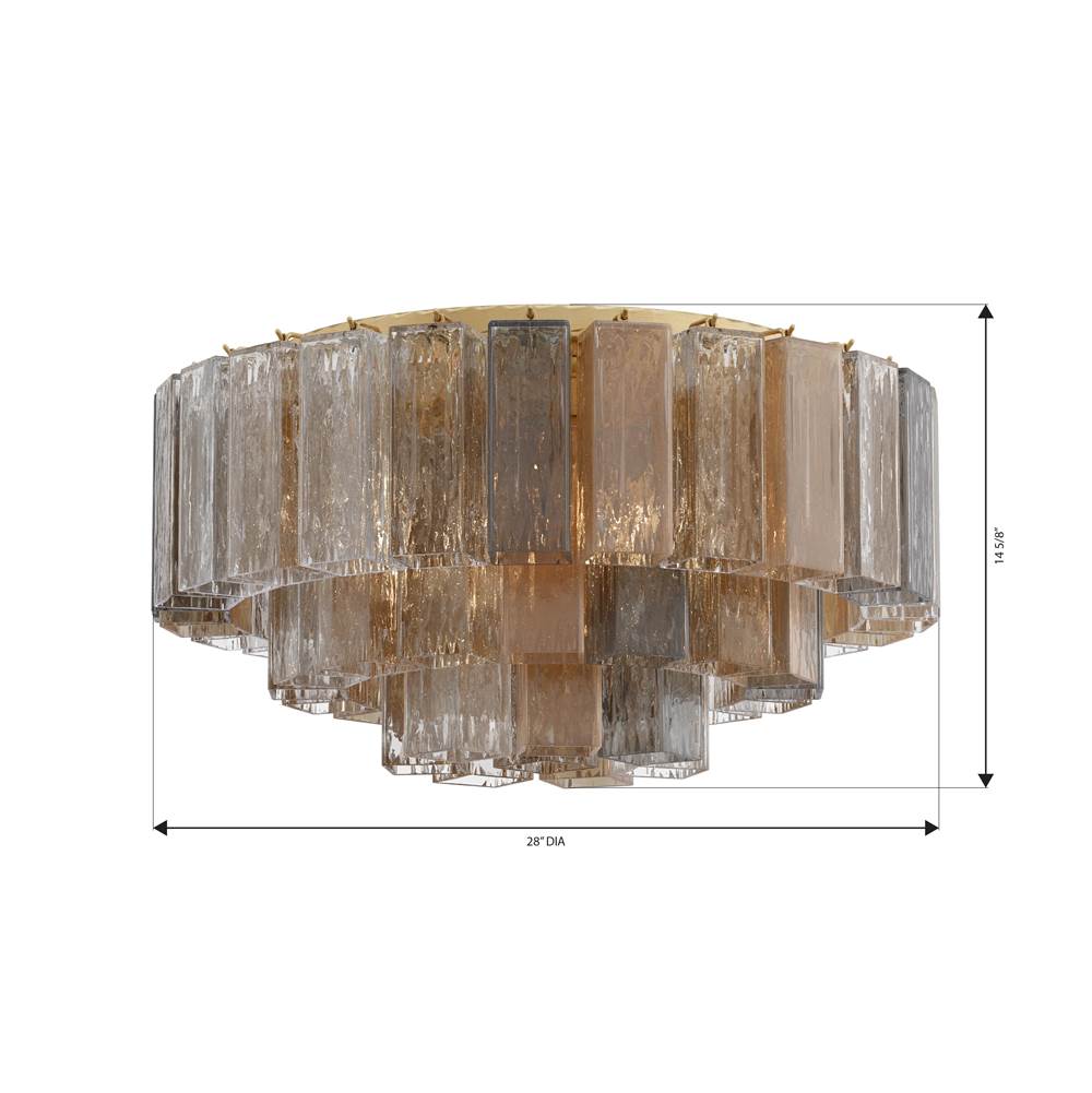 Metropolitan Lighting N3145-MX-732 Legacy Brass Torvento 28'' 7-light Flush Mount Image 2