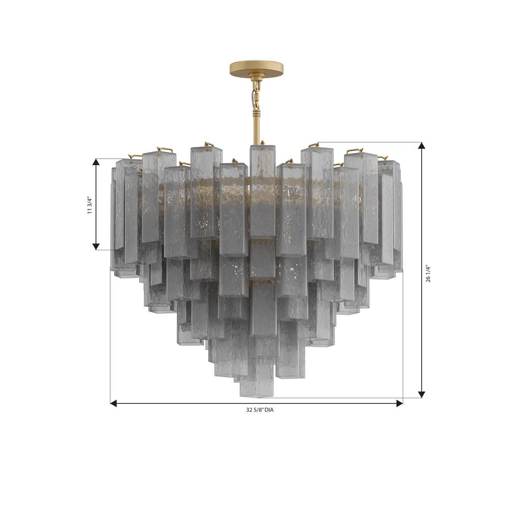 Metropolitan Lighting N3149-GS-732 Legacy Brass Torvento 32.75'' 15-light Pendant Image 2