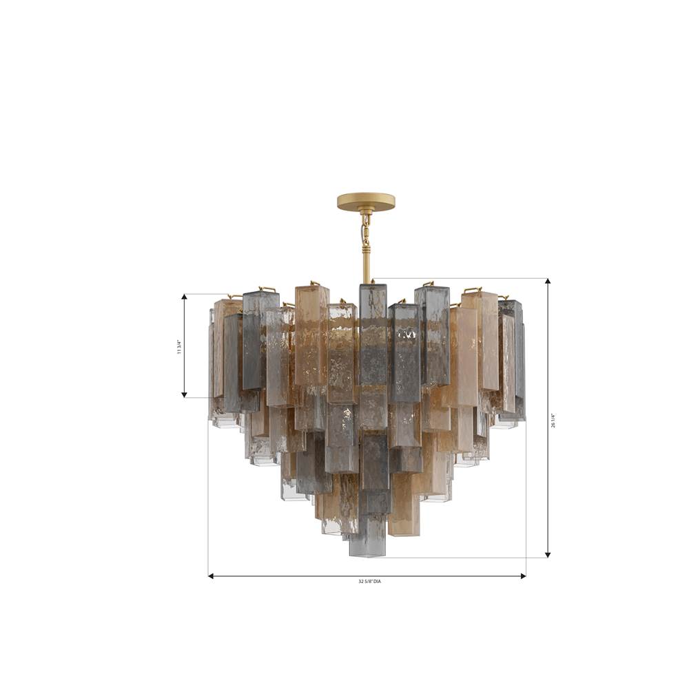 Metropolitan Lighting N3149-MX-732 Legacy Brass Torvento 32.75'' 15-light Pendant Image 2