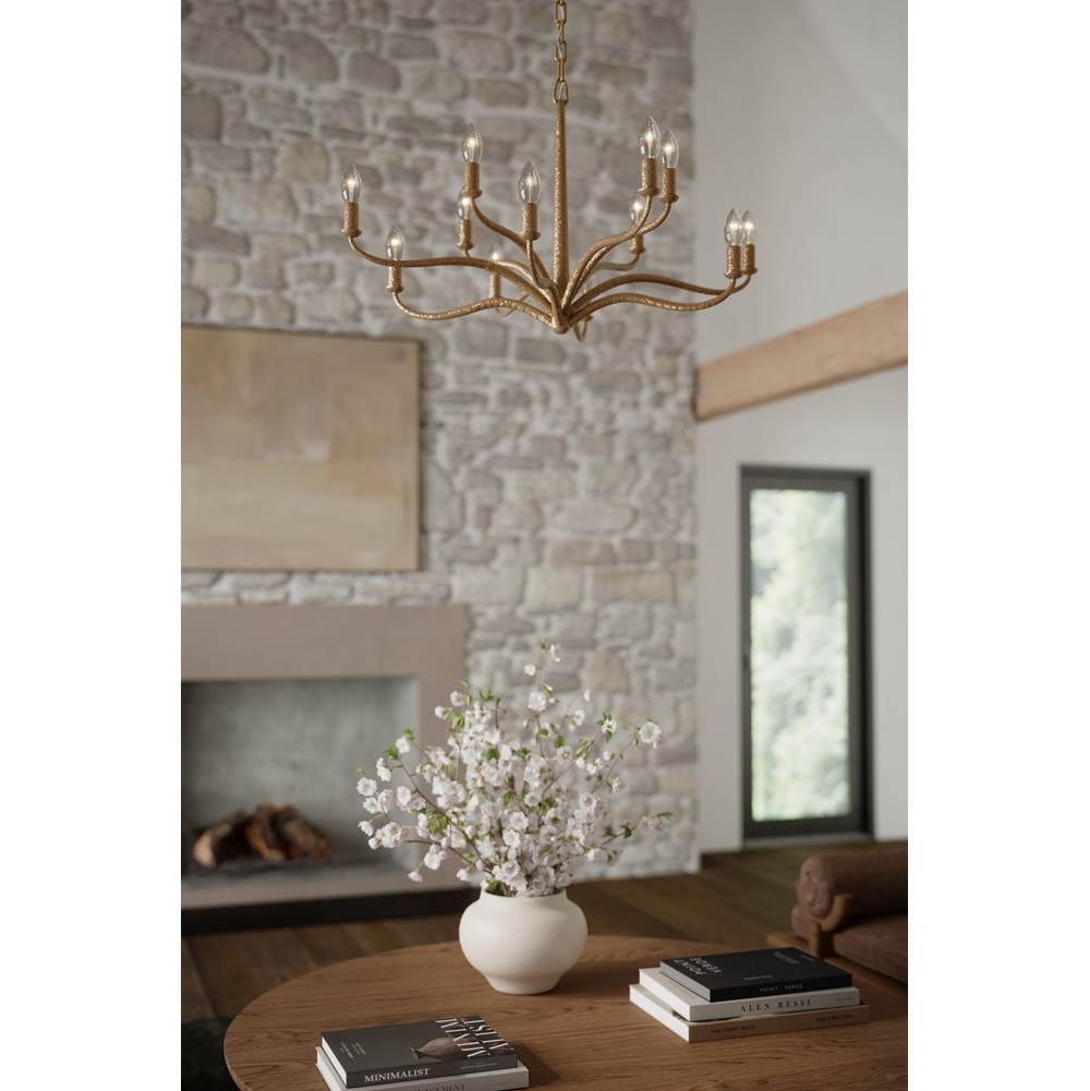 Metropolitan Lighting N3318-891 Textured Dusken Brass Dorianne 34'' 12-light Chandelier Image 3