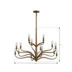 Metropolitan Lighting N3319-891 Textured Dusken Brass Dorianne 44'' 16-light Chandelier Image 2