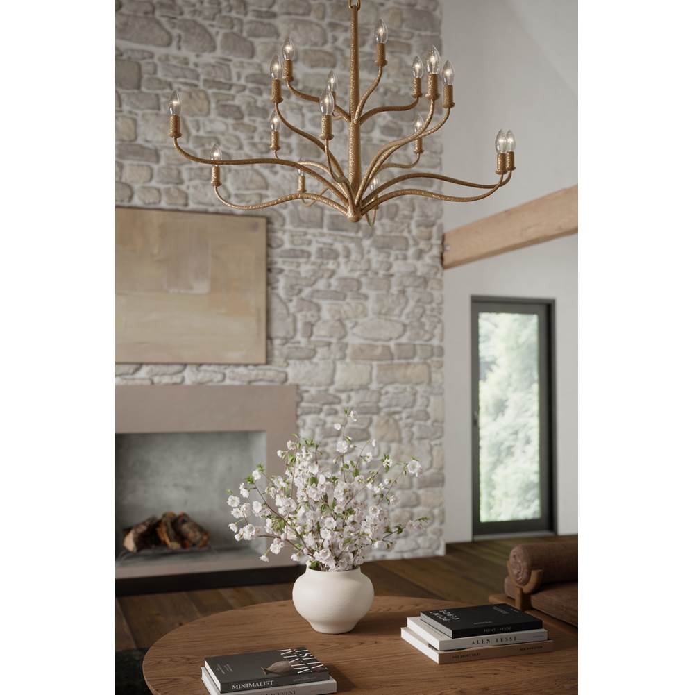 Metropolitan Lighting N3319-891 Textured Dusken Brass Dorianne 44'' 16-light Chandelier Image 4