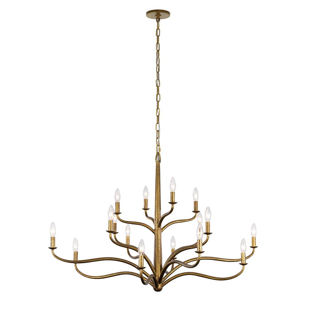 Metropolitan Lighting N3319-891 Textured Dusken Brass Dorianne 44'' 16-light Chandelier Image 1