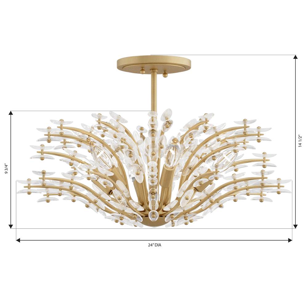 Metropolitan Lighting N3406-870 Painted Legacy Brass Sorra 24'' 6-light Semi-flush Mount Image 2