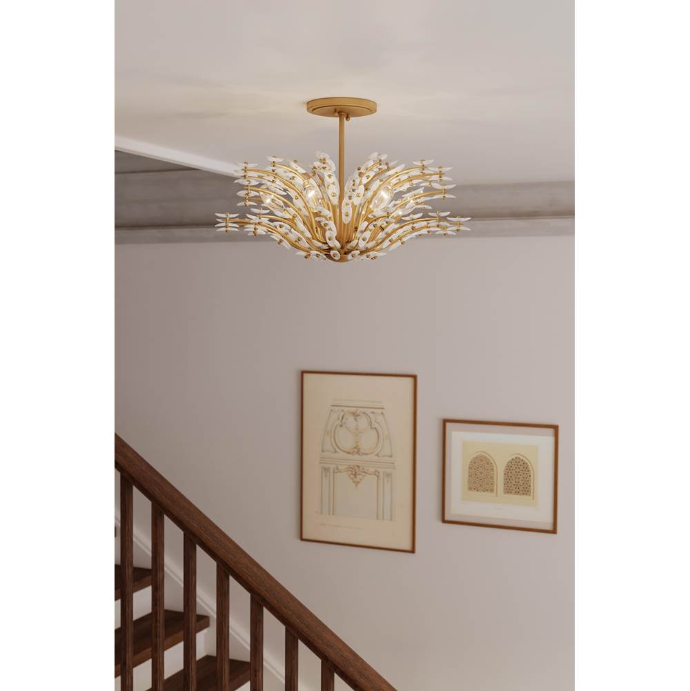 Metropolitan Lighting N3406-870 Painted Legacy Brass Sorra 24'' 6-light Semi-flush Mount Image 4