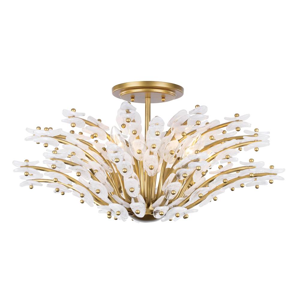Metropolitan Lighting N3406-870 Painted Legacy Brass Sorra 24'' 6-light Semi-flush Mount Image 1