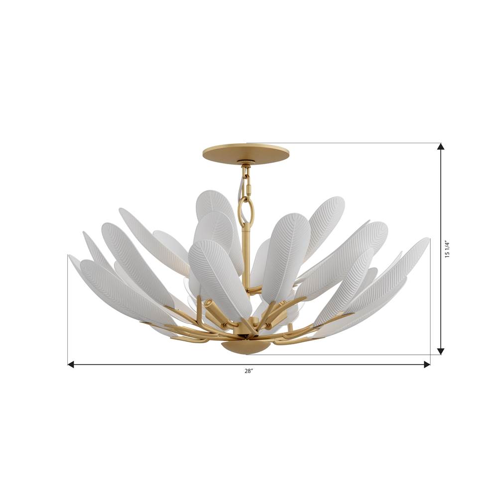 Metropolitan Lighting N3424-870 Painted Legacy Brass Vellinor 28'' 4-light Semi-flush Mount Image 2
