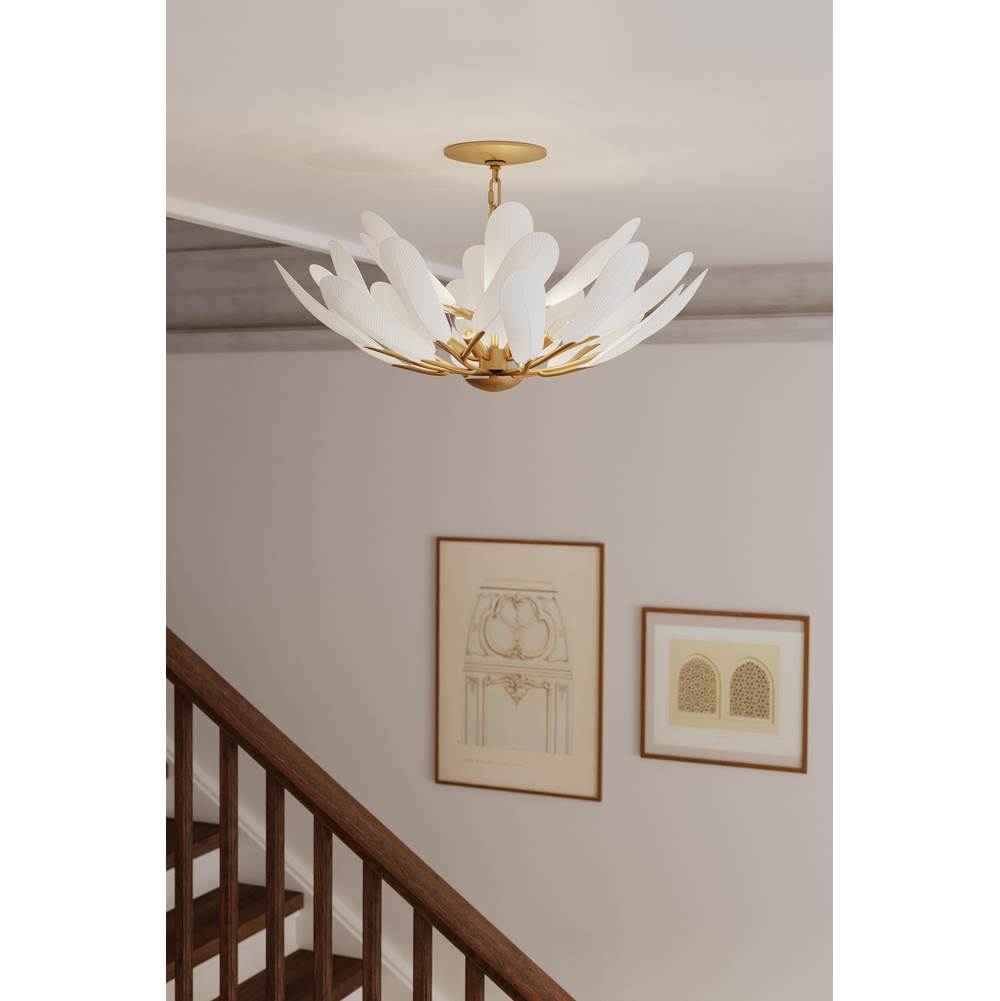 Metropolitan Lighting N3424-870 Painted Legacy Brass Vellinor 28'' 4-light Semi-flush Mount Image 3