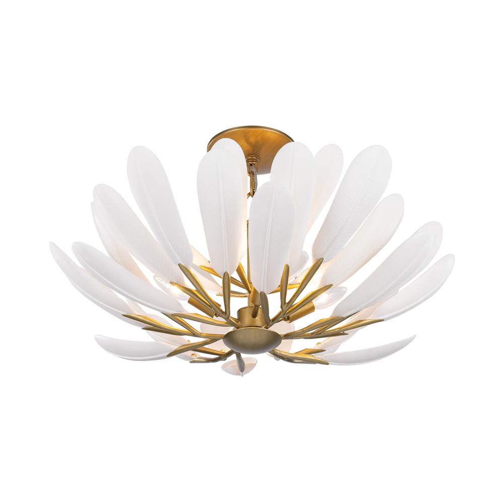 Metropolitan Lighting N3424-870 Painted Legacy Brass Vellinor 28'' 4-light Semi-flush Mount Image 1