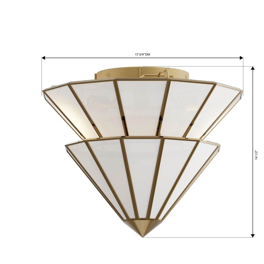 Metropolitan Lighting N5624-732 Legacy Brass Jaxen 17.75'' 3-light Semi-flush Mount Image 2