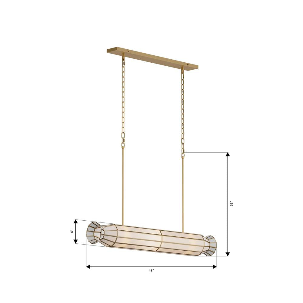Metropolitan Lighting N5626-732 Legacy Brass Jaxen 48'' 6-light Linear Chandelier Image 2