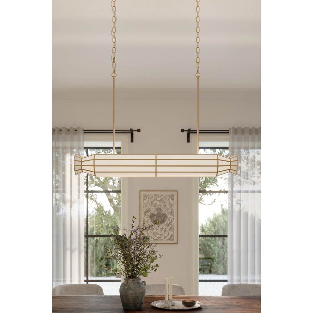 Metropolitan Lighting N5626-732 Legacy Brass Jaxen 48'' 6-light Linear Chandelier Image 3