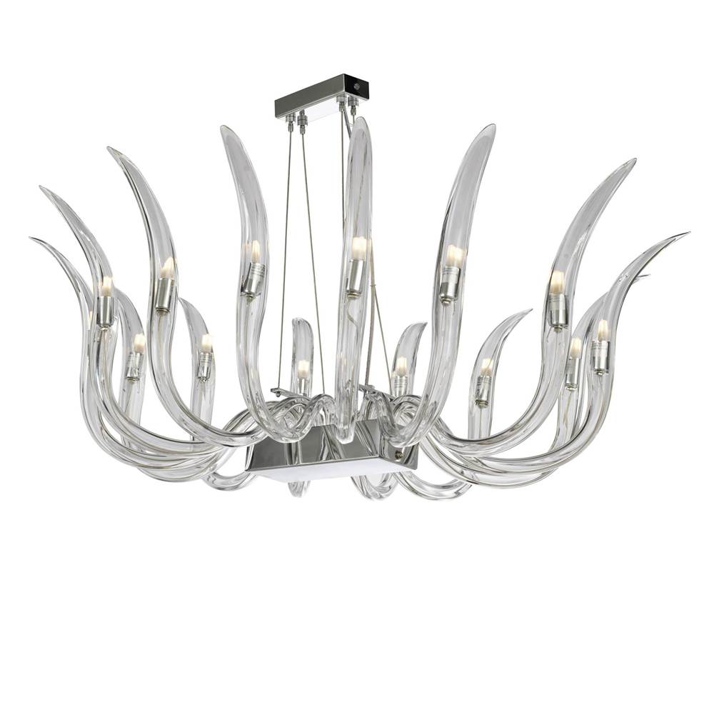 Metropolitan Lighting Cisne 14-light Polished Nickel Oval Pendant With Clear Crystal Shades