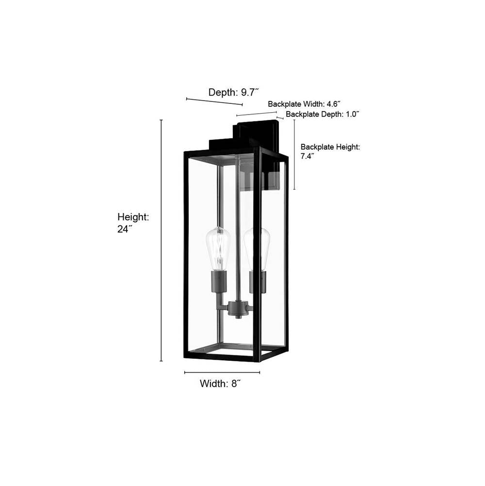 Millennium Lighting 60092-PBZ Powder Coated Bronze 2-light Outdoor Wall Sconce - Powder Coated Bronze Image 2
