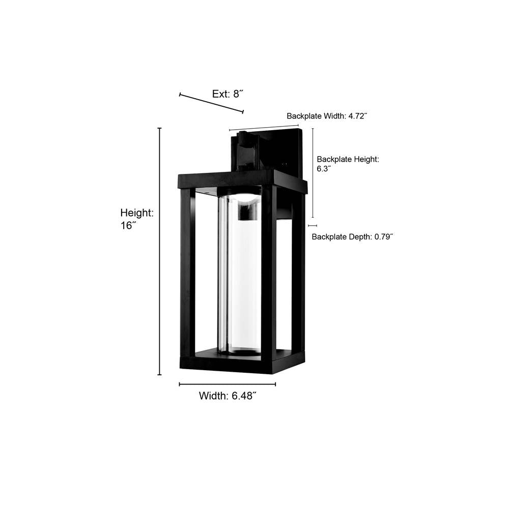 Millennium Lighting 89102-PBK Powder Coated Black Led Outdoor Wall Sconce Image 2