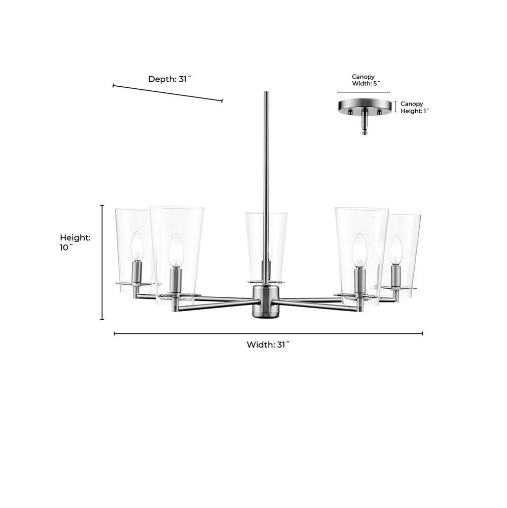 Millennium Lighting 217005-VB Vintage Brass Maccan 31'' Wide 5-light Chandelier - Vintage Brass Image 2