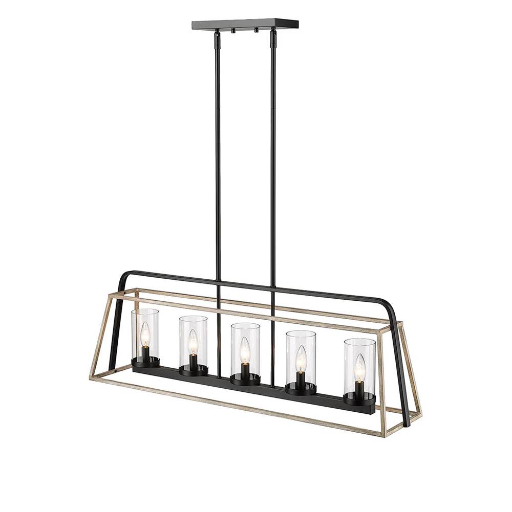 Millennium Lighting 3015-MB/GW Matte Black,Grey Wood Chandelier Ceiling Light Image 1