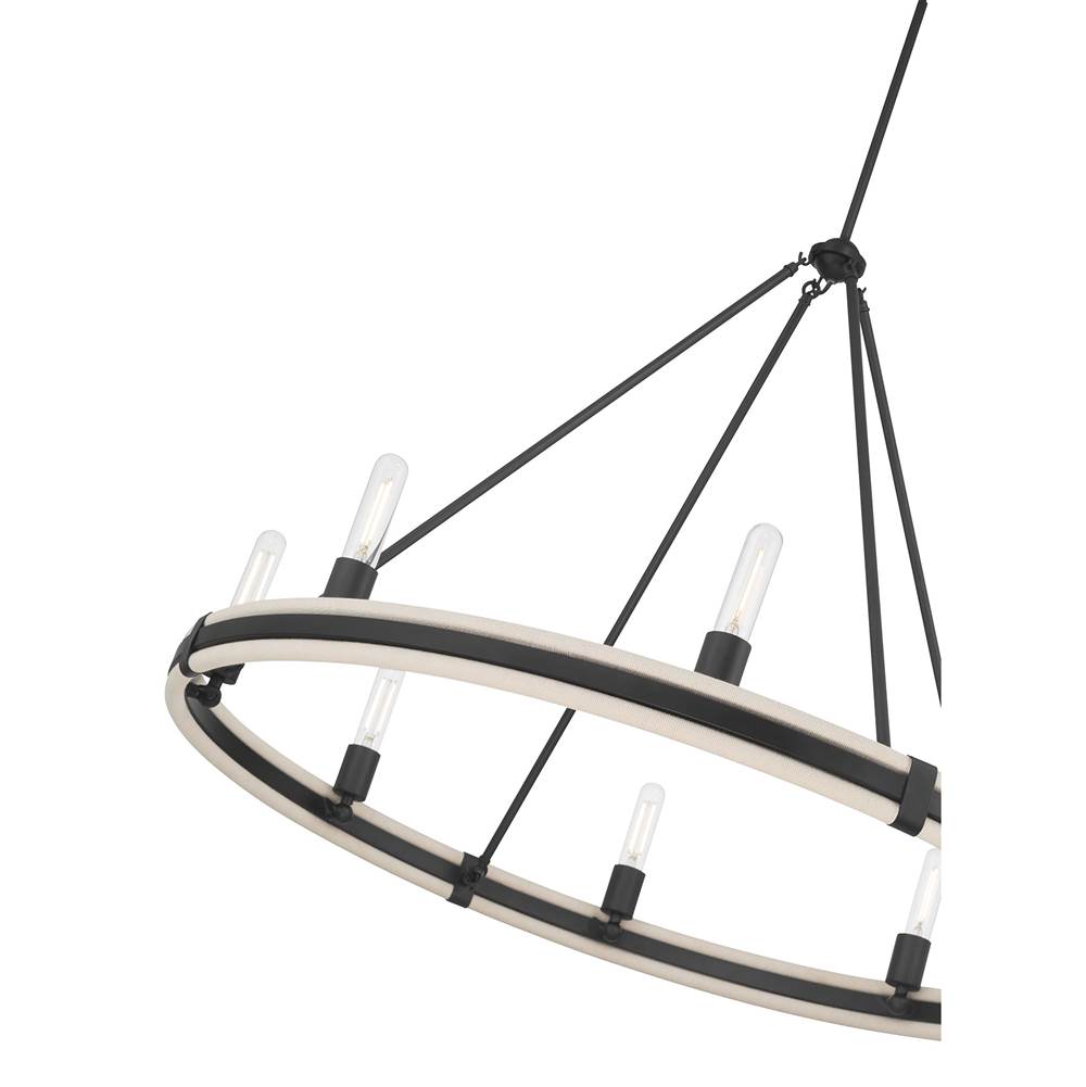 Millennium Lighting 207108-MB Matte Black Rovessa 39'' Wide 8-light Chandelier Image 5