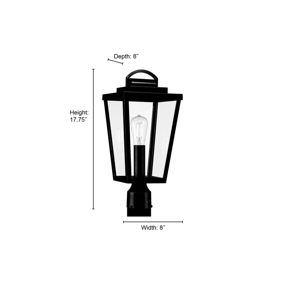 Millennium Lighting 68401-PBK Powder Coated Black Brenwick 17.75'' High 1-light Outdoor Post Lantern Image 2