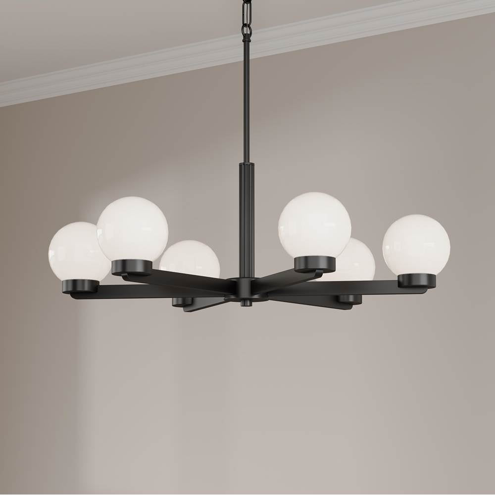 Millennium Lighting 97106-MB Matte Black Ardeva 28'' Wide 6-light Chandelier Image 4