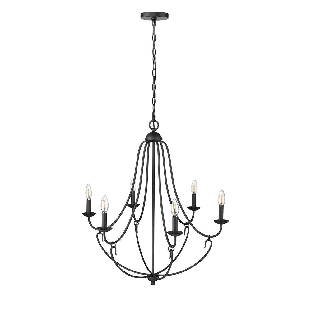 Millennium Lighting 12106-MB Matte Black Chandelier Ceiling Light Image 4