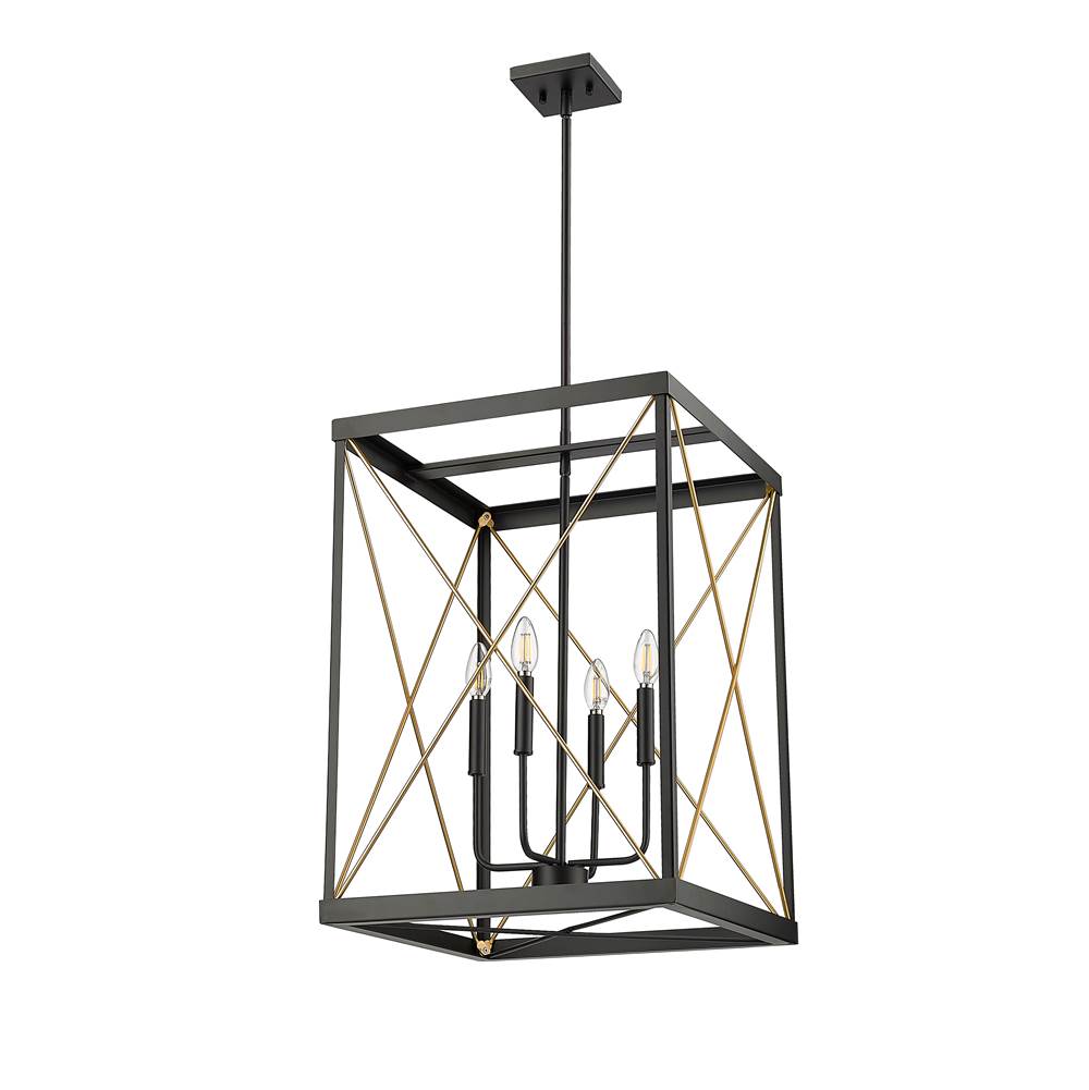 Millennium Lighting 13704-MB/PMG Matte Black,Painted Modern Gold Pendant Light Image 6