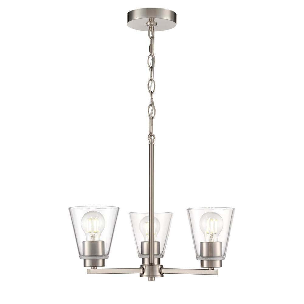 Millennium Lighting Strayhan 18'' 3-light Chandelier - Brushed Nickel