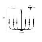 Millennium Lighting 29506-VB Vintage Brass Chandelier Ceiling Light Image 2