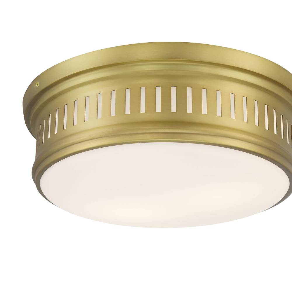 Millennium Lighting 95102-VB Vintage Brass Velune  14'' Wide 2-light Flush Mount Image 4