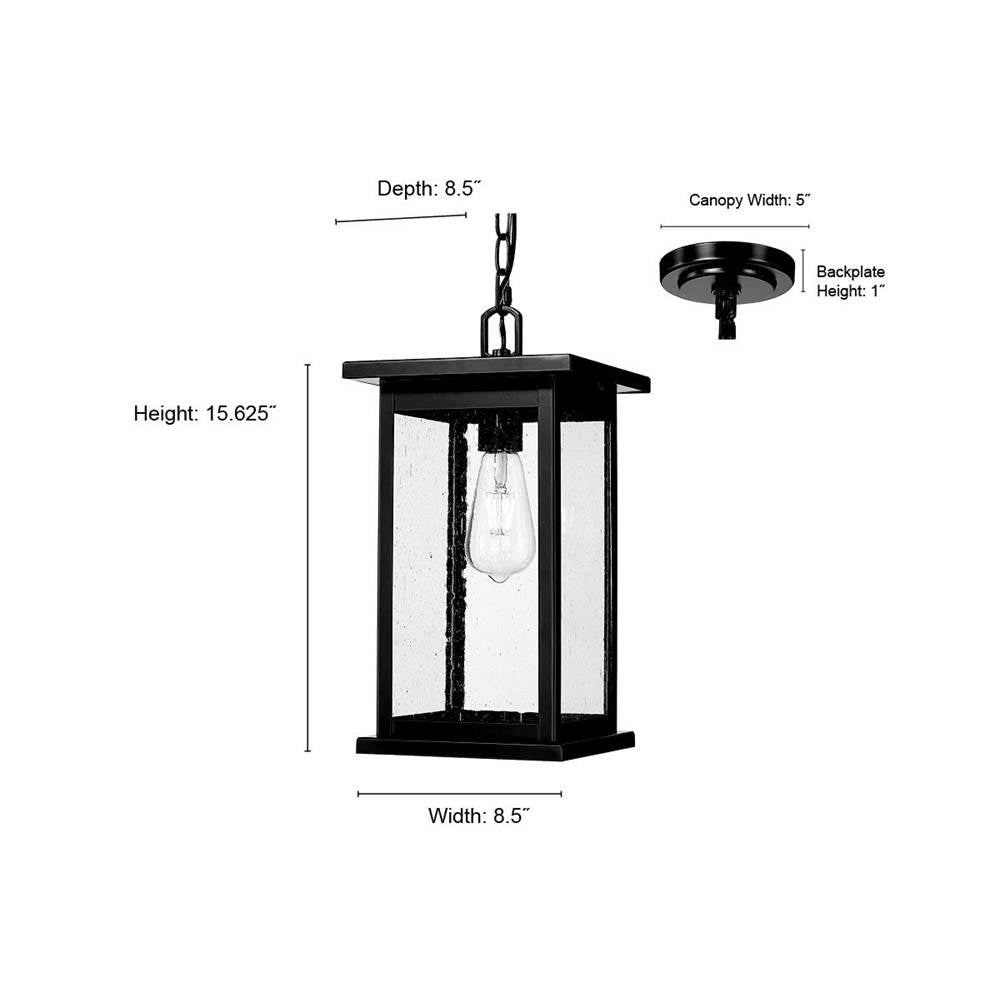 Millennium Lighting 4125-PBK Powder Coated Black Outdoor Hanging Lantern Image 2