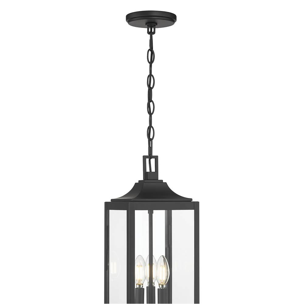Millennium Lighting 402103-PBK Powder Coated Black Halston 7.25'' Wide 3-light Outdoor Hanging Lantern Image 5