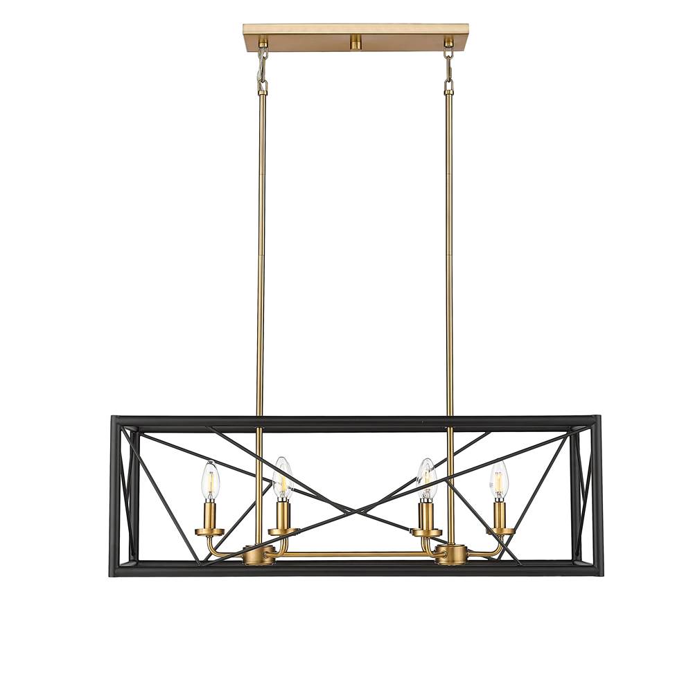 Millennium Lighting 13306-MB/VB Matte Black,Vintage Brass Chandelier Ceiling Light Image 1