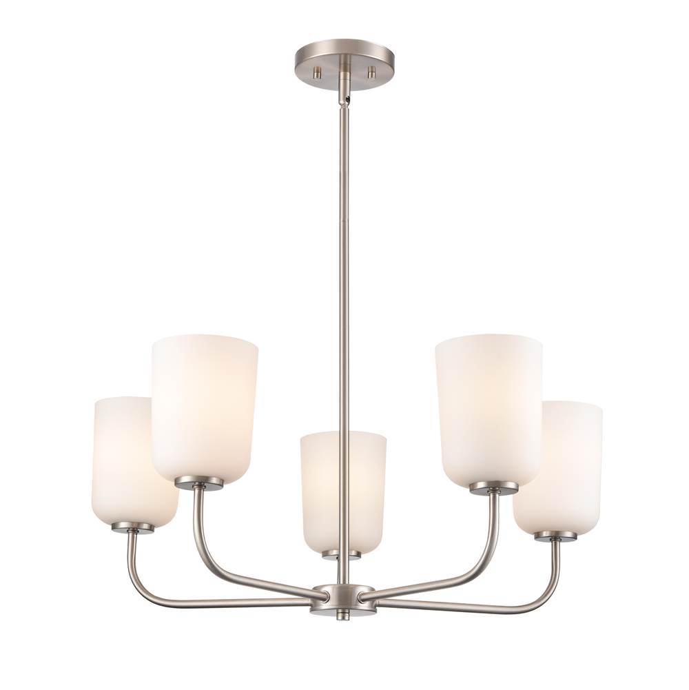 Millennium Lighting 214005-BN Brushed Nickel Laphia 27'' Wide 5-light Chandelier - Brushed Nickel Image 1